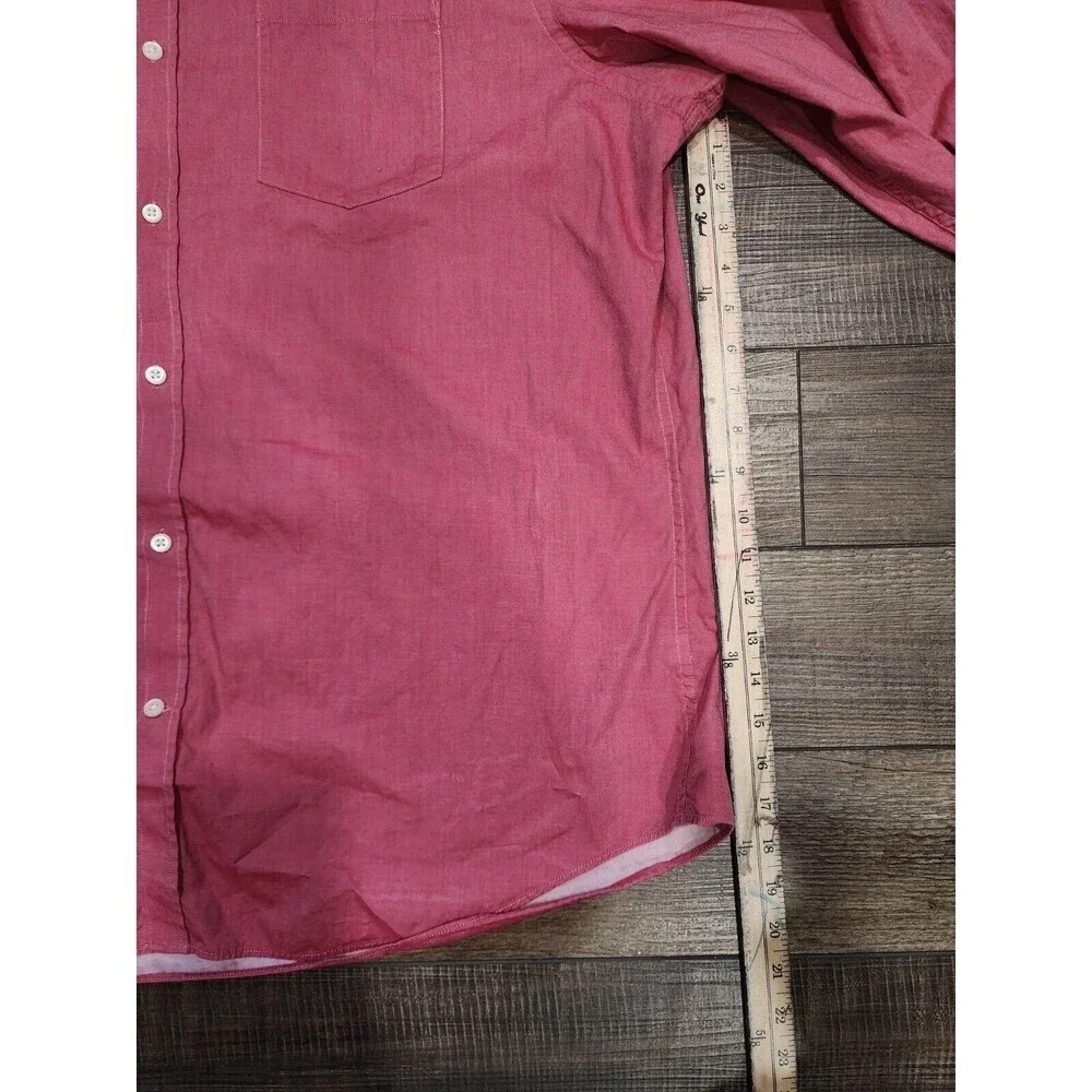 Banana Republic Button Up Shirt Men XXL 2XL Red Long Sleeve Soft Wash Casual